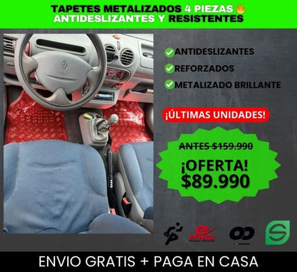 🚗 TAPETES METALIZADOS X 4 - PROTECCIÓN Y ESTILO☔😎