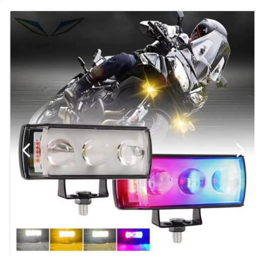 EXPLORADORAS LED 3 LENTES - Federales, blancas y amarillas🏍️🚗