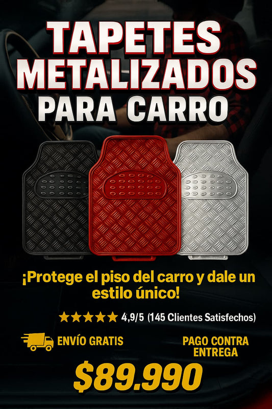 🚗 TAPETES METALIZADOS X 4 - PROTECCIÓN Y ESTILO☔😎