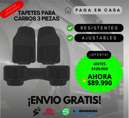 🚗TAPETES PARA CARRO 3 PIEZAS - Protege tu vehículo y límpialo fácil