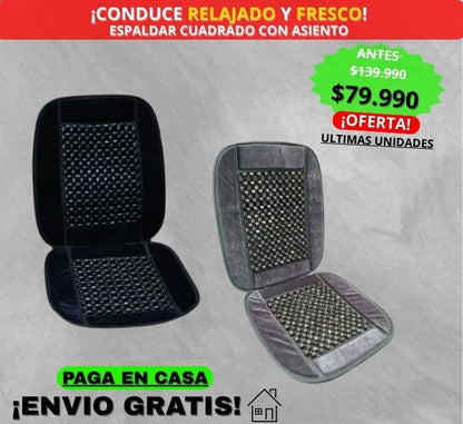 🚗ESPALDAR PARA CARRO CON ASIENTO CUADRADO🔥 ¡Conduce más cómodo y fresco!
